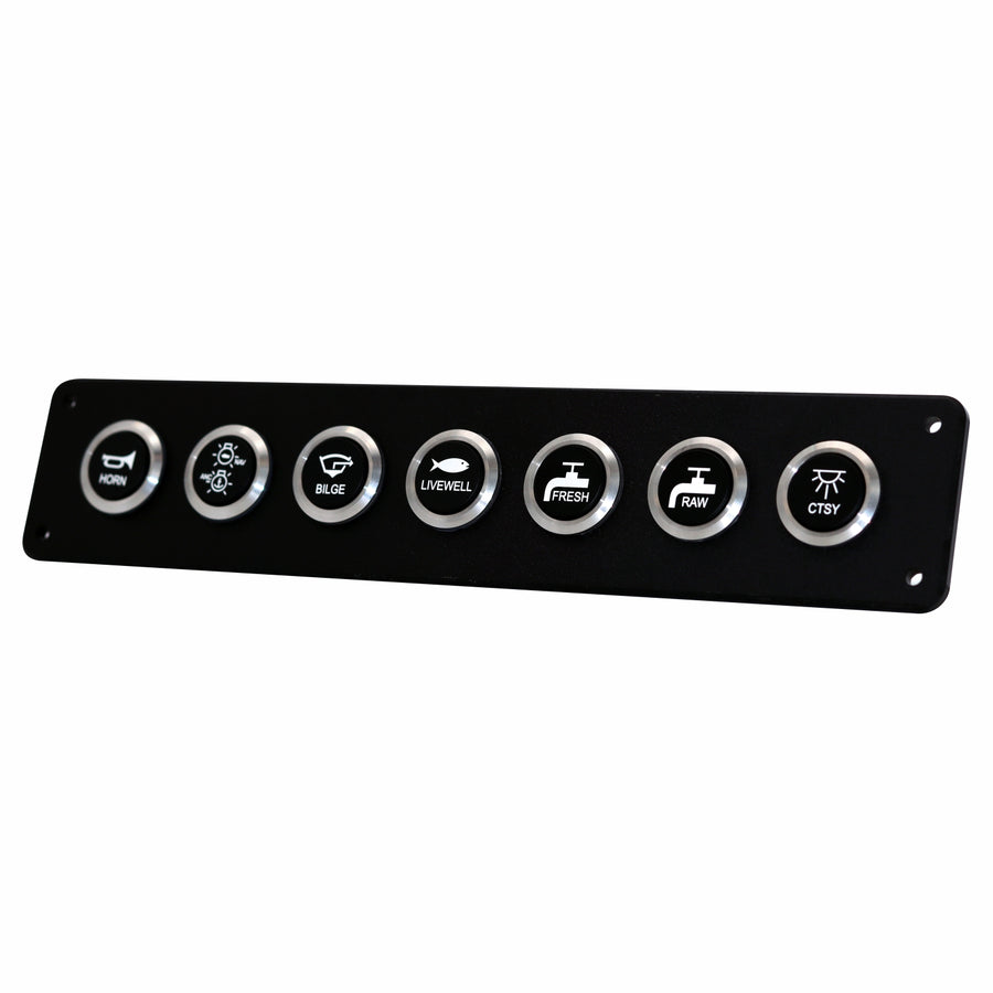 Black plastic component on a white background