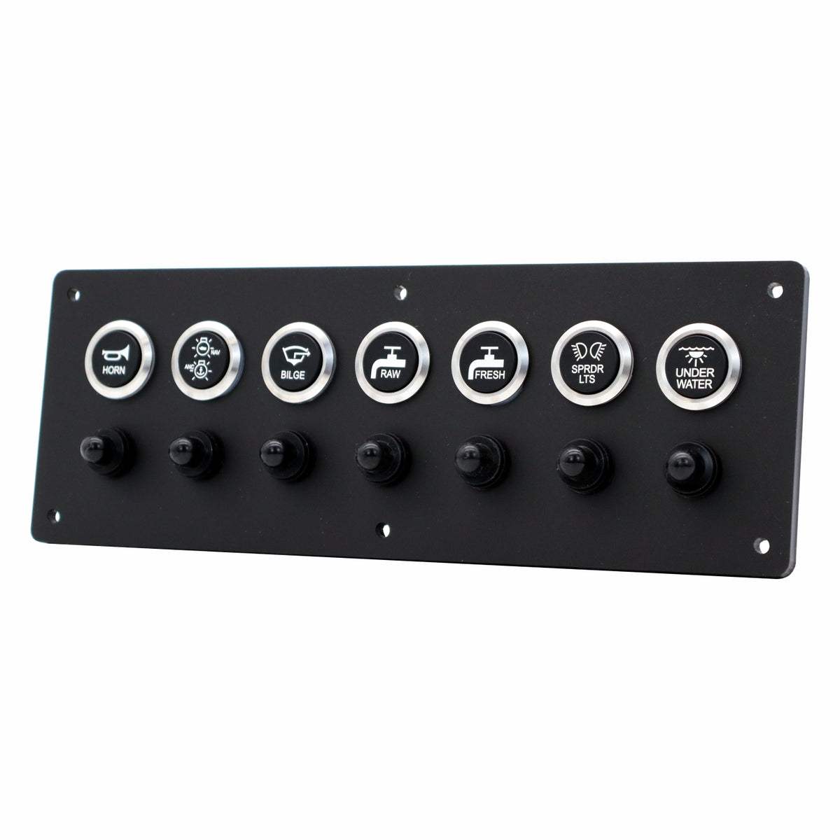 7 Switch Panel 22mm Push Buttons w/ Breakers