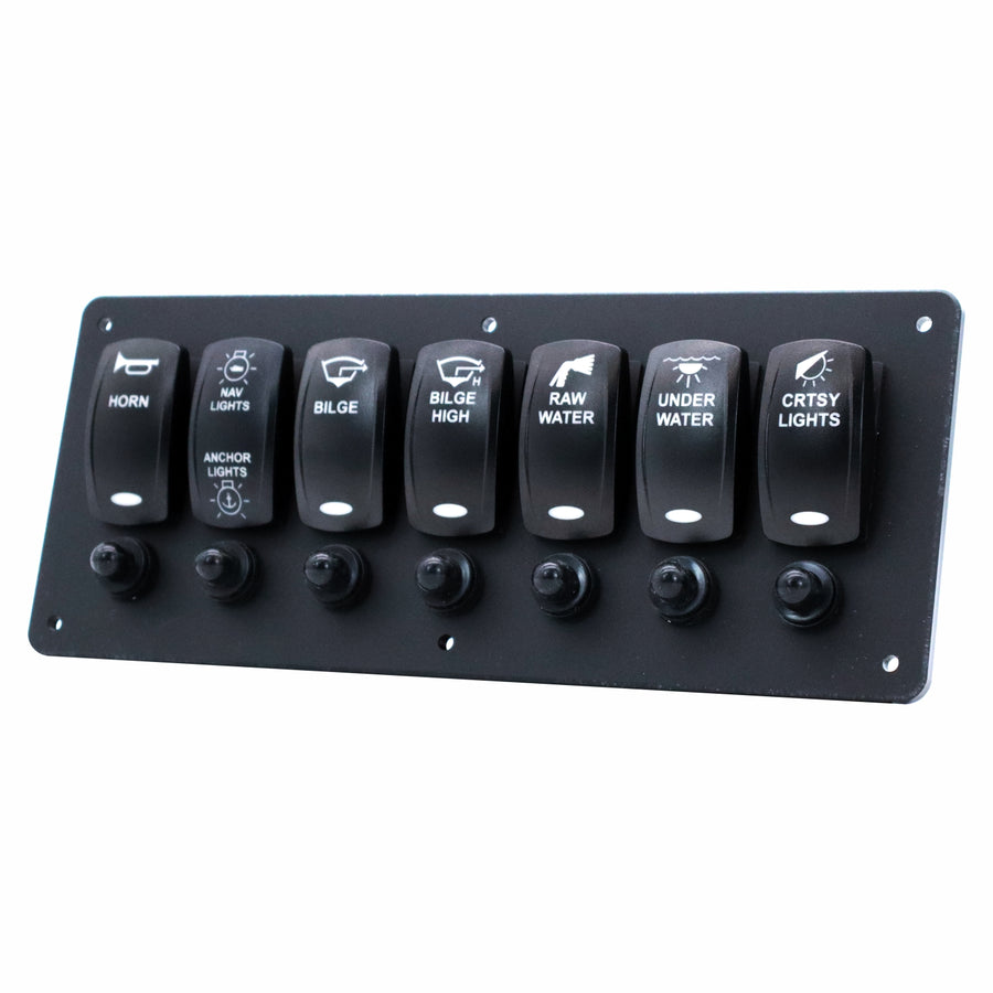 7 Switch Blacklit Ready Contura V Panel w/ Breakers