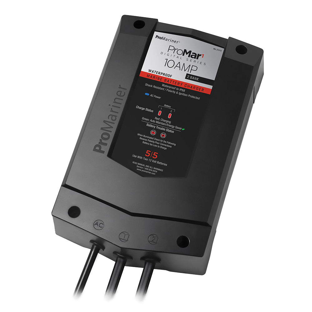 ProMariner ProMar1 DS Digital  10 Amp  2 Bank Charger 31510