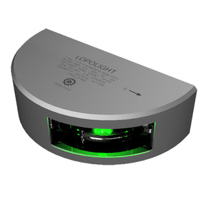 Lopolight Series 301001  Navigation Light  2NM  Vertical Mount  Green  Silver Housing  6M Cable 3010016M