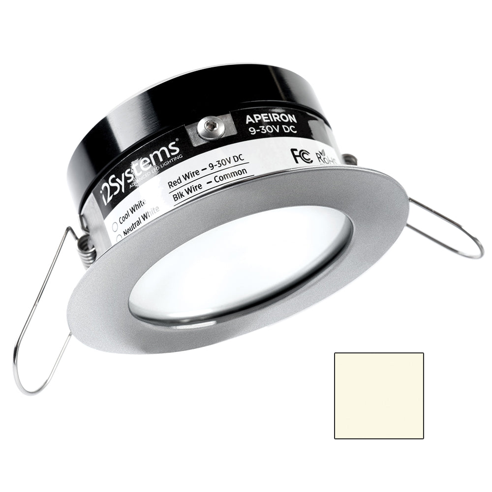 i2Systems Apeiron PRO A503  3W Spring Mount Light  Round  Neutral White  Brushed Nickel Finish A50341BBD