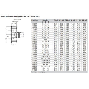 Viega ProPress 34 Copper Tee  Triple Press Connection  Smart Connect Technology 77387