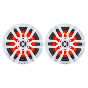 DS18 HYDRO 65 2Way Marine Speakers wRGB LED Lights 300W  White NXL6