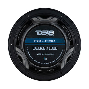 DS18 HYDRO 8 2Way Marine Speakers wRGB LED Lights 375W  Matte Black NXL8BK