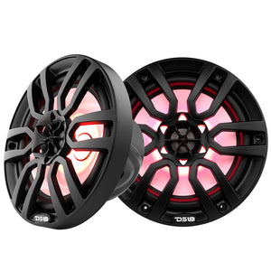 DS18 HYDRO 8 2Way Marine Speakers wRGB LED Lights 375W  Matte Black NXL8BK