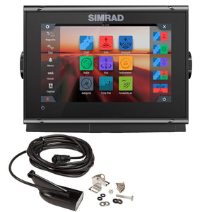 Simrad GO7 XSR ChartplotterFishfinder wHDI Transom Mount Transducer  CMAP Discover Chart 00014326002
