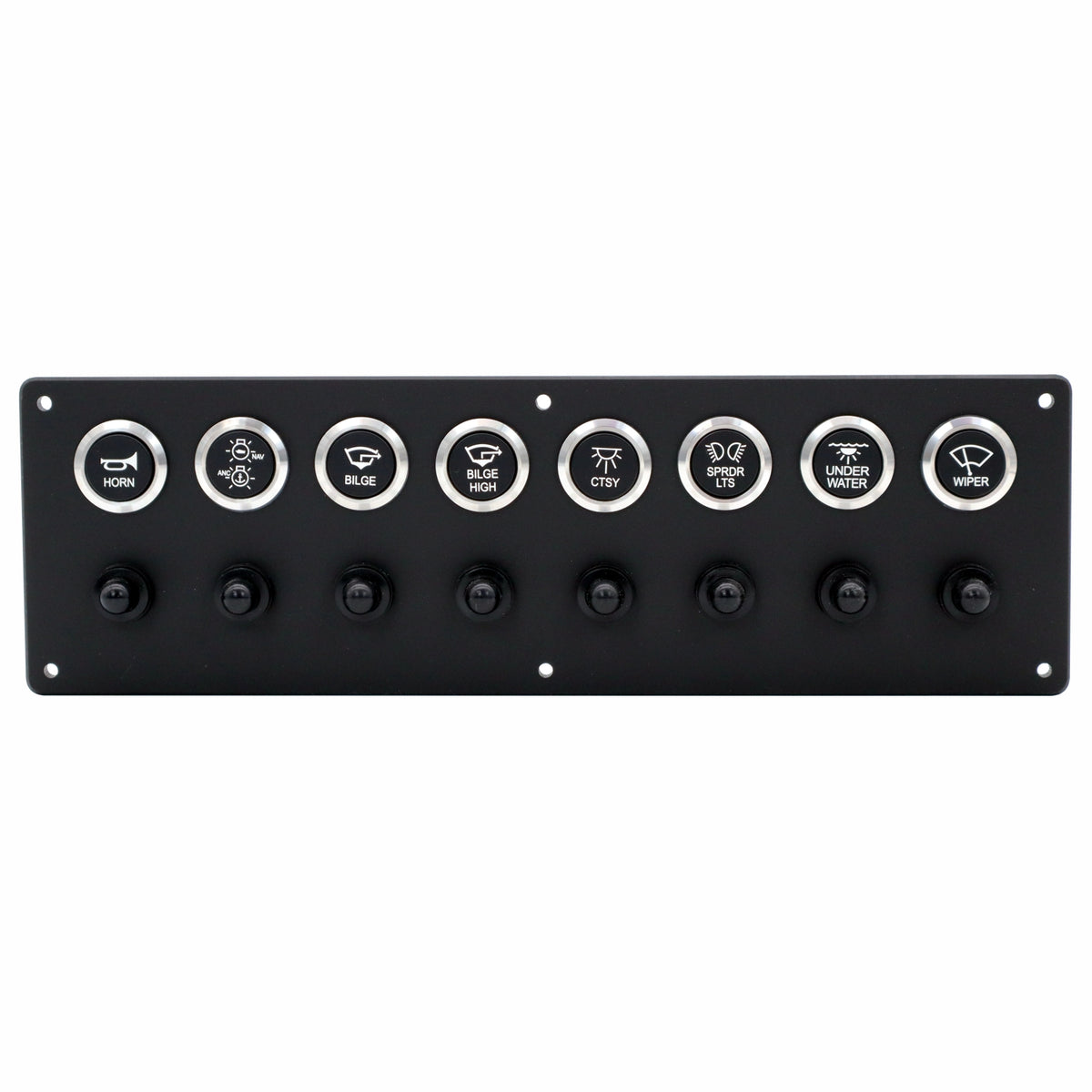 8 Switch Panel 22mm Push Buttons w/ Breakers