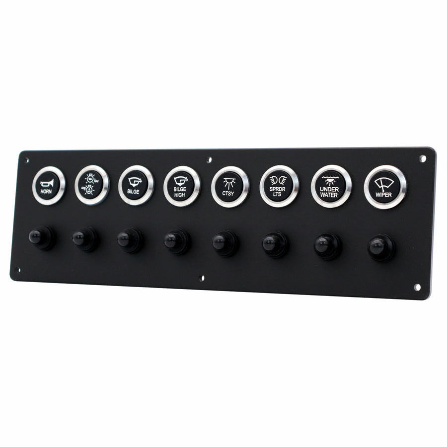 8 Switch Panel 22mm Push Buttons w/ Breakers