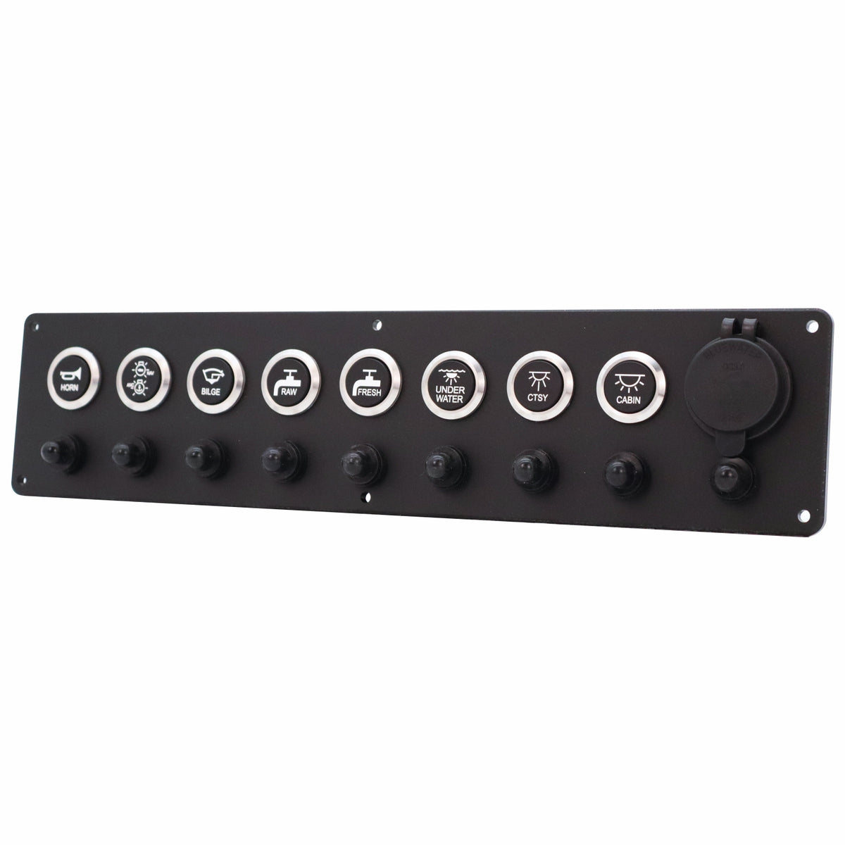 8 Switch Panel 22mm Push Buttons w/ Breakers & USB