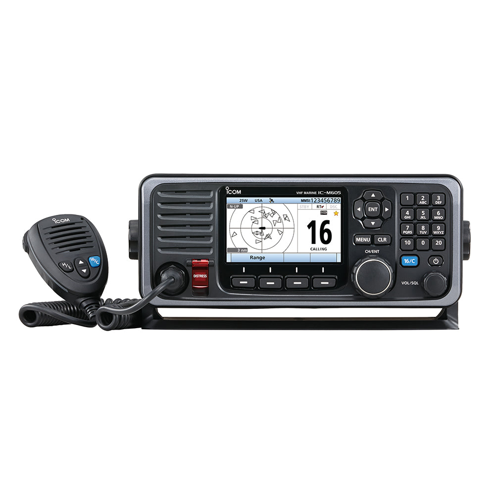 Icom M605 Fixed Mount 25W VHF wColor Display  AIS M605 41