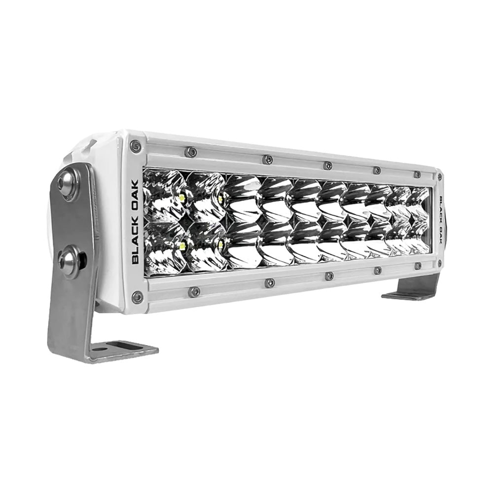 Black Oak Pro Series 30 Double Row 10 LED Light Bar  Combo Optics  White Housing 10CMD5OS