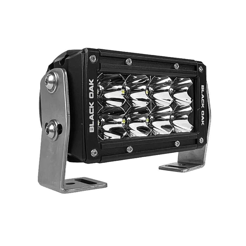 Black Oak Pro Series 30 Double Row 4 LED Light Bar  Flood Optics  Black Housing 4FD5OS