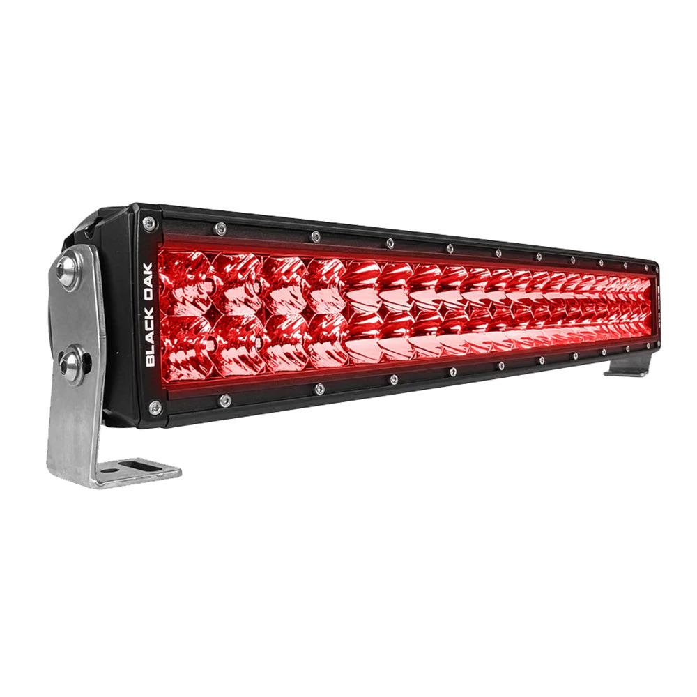 Black Oak 20 Curved Double Row Red LED Predator Hunting Light Bar  Combo Optics  Black Housing  Pro Series 30 20CRD3OS