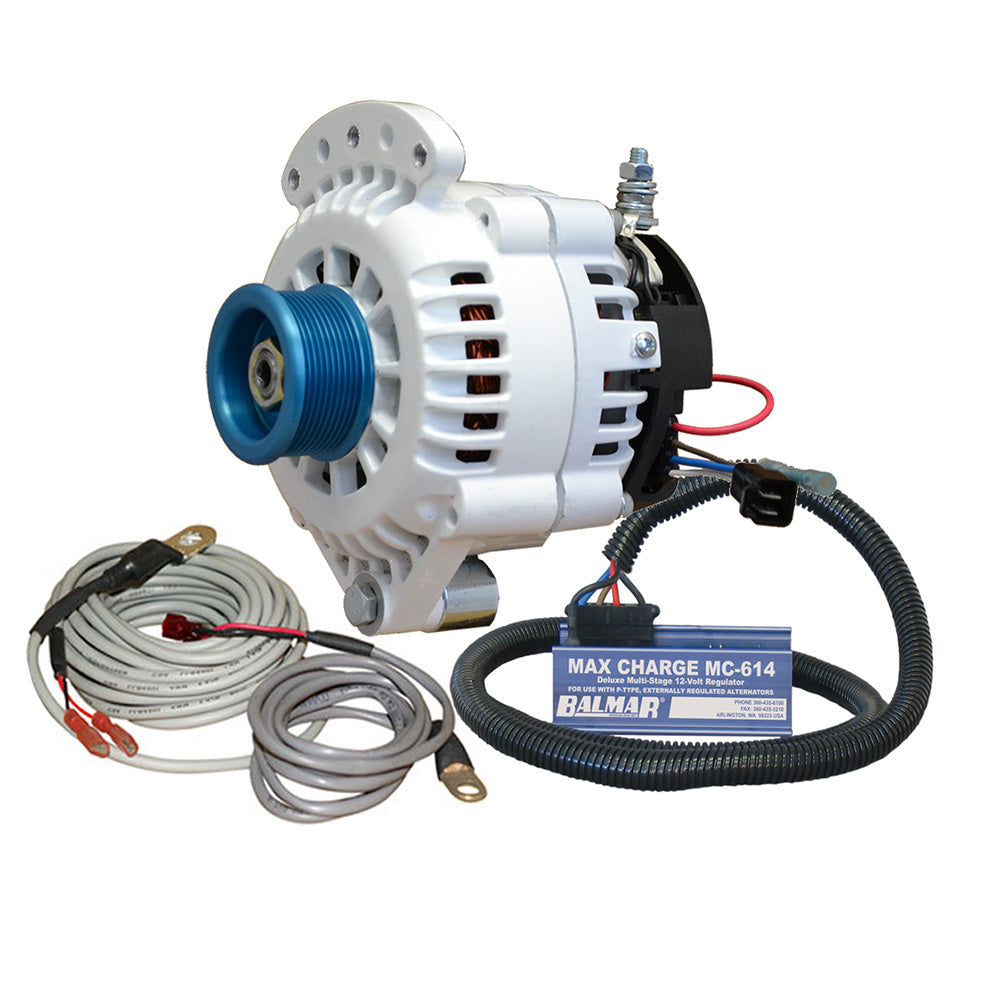 Balmar Alternator 100 AMP Kit 12V 12 Single Foot Spindle Mount J10 Pulley Regulator  Temp Sensor 621VUPMC100J10