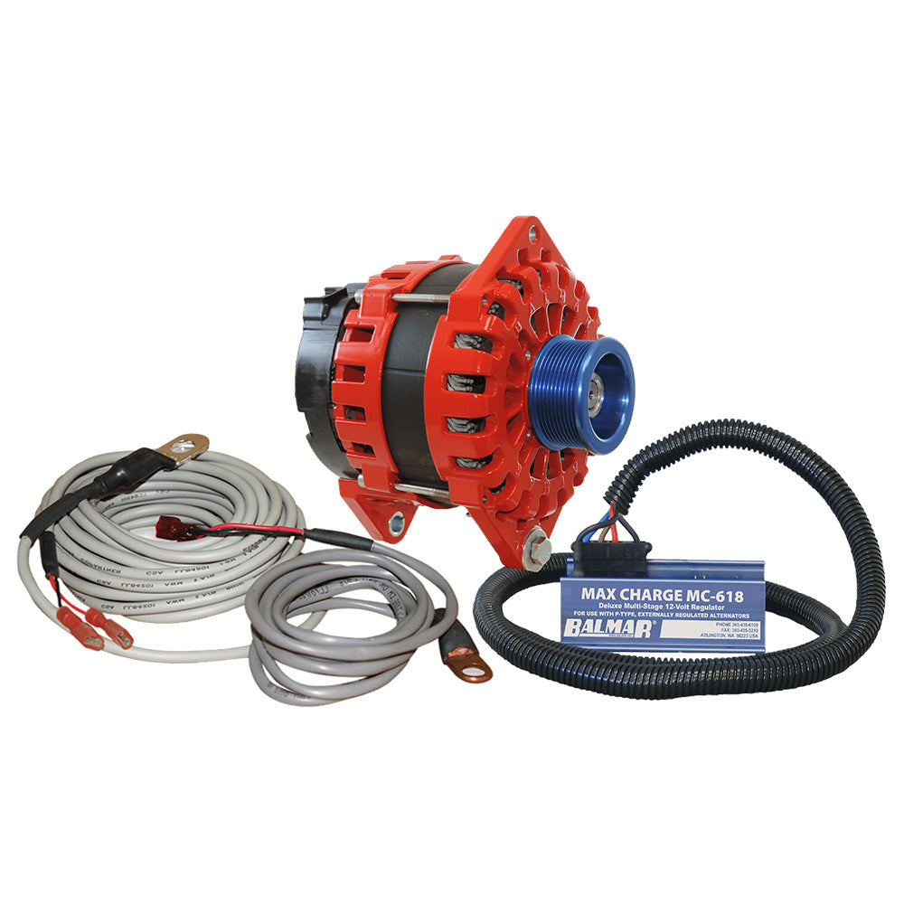 Balmar Alternator 250 AMP Kit 12V 315 Dual Foot Saddle J10 Pulley Regulator  Temp Sensor XTDF250J10KIT