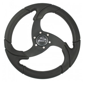 Schmitt Marine Folletto 142 Wheel  Black Polished Polyurethane  34 Tapered Shaft wBlack Center Cap PU026104R