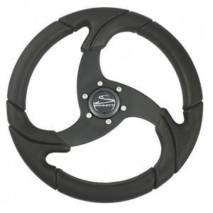 Schmitt Marine Folletto 142 Wheel  Black Polyurethane  34 Tapered Shaft wBlack Center Cap PU021104R