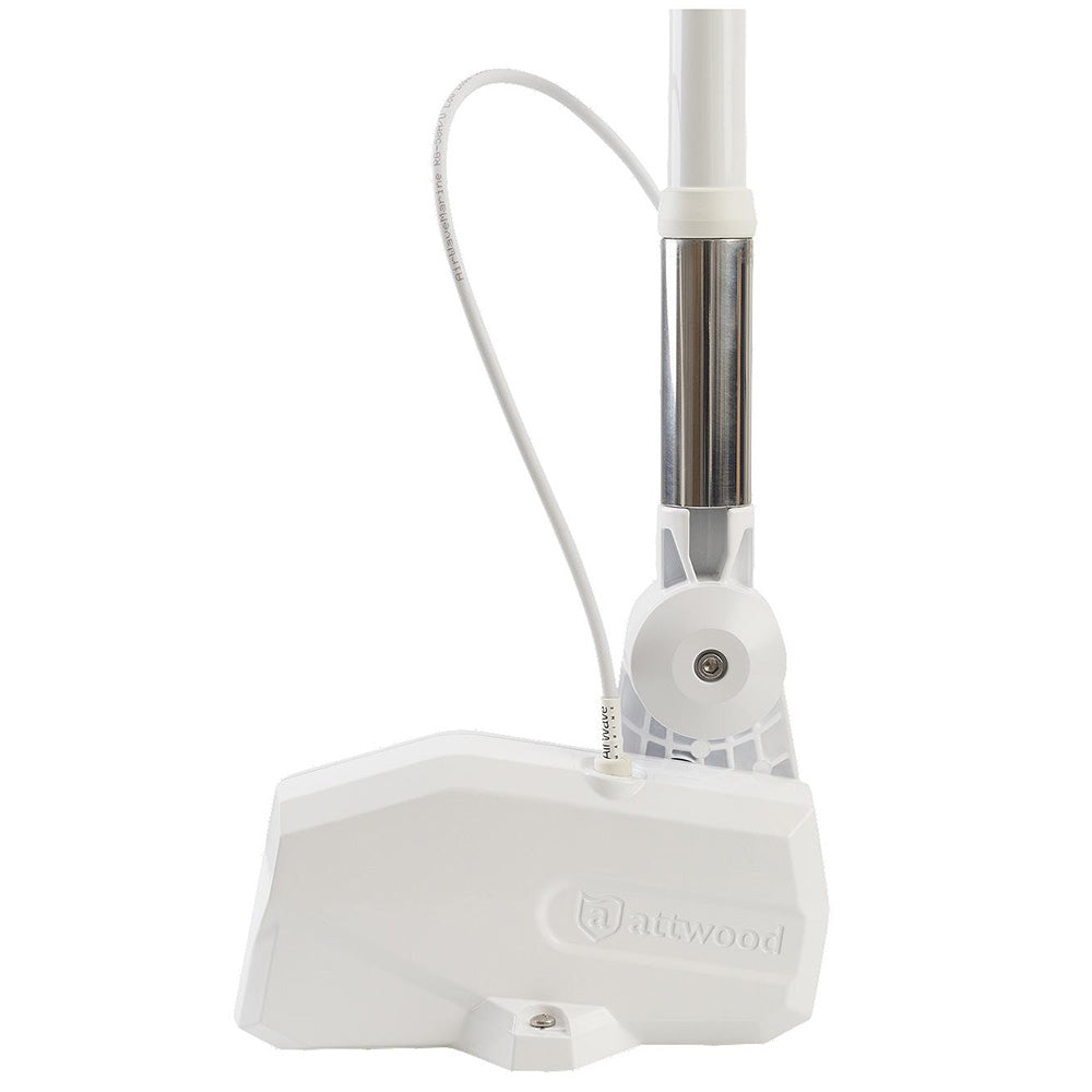 Attwood PowerBase Antenna  White Powered FoldDown Antenna Base 6100AT7