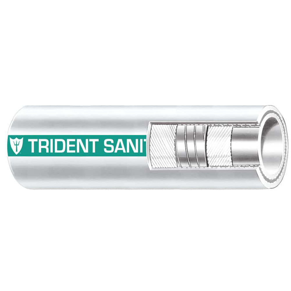Trident Marine 112 x 50 Coil Premium Marine Sanitation Hose  White wGreen Stripe 1021126
