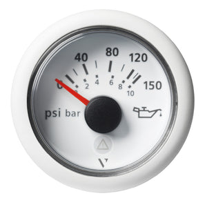 Veratron 52mm 2116 ViewLine Engine Oil Pressure Gauge  150 PSI  White Dial  Bezel A2C59514202