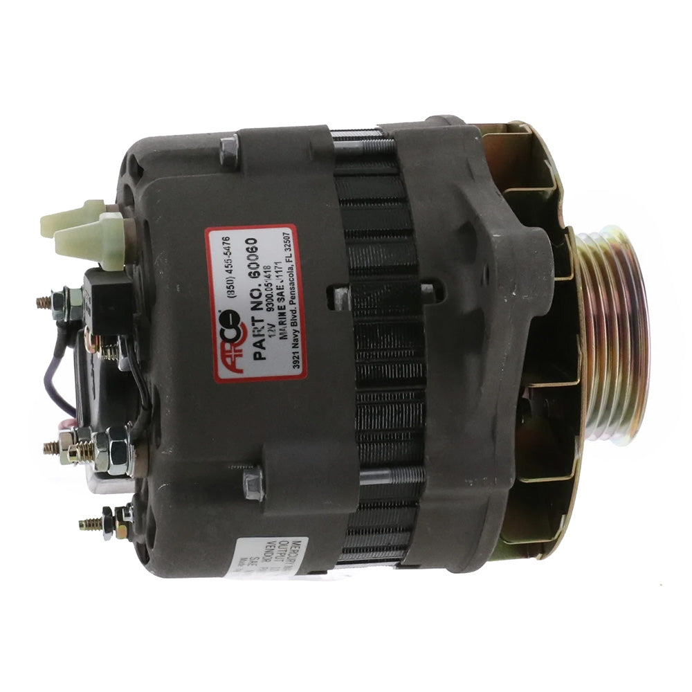ARCO Marine Premium Replacement Alternator wMultiGroove Serpentine Pulley  12V  65A 60060