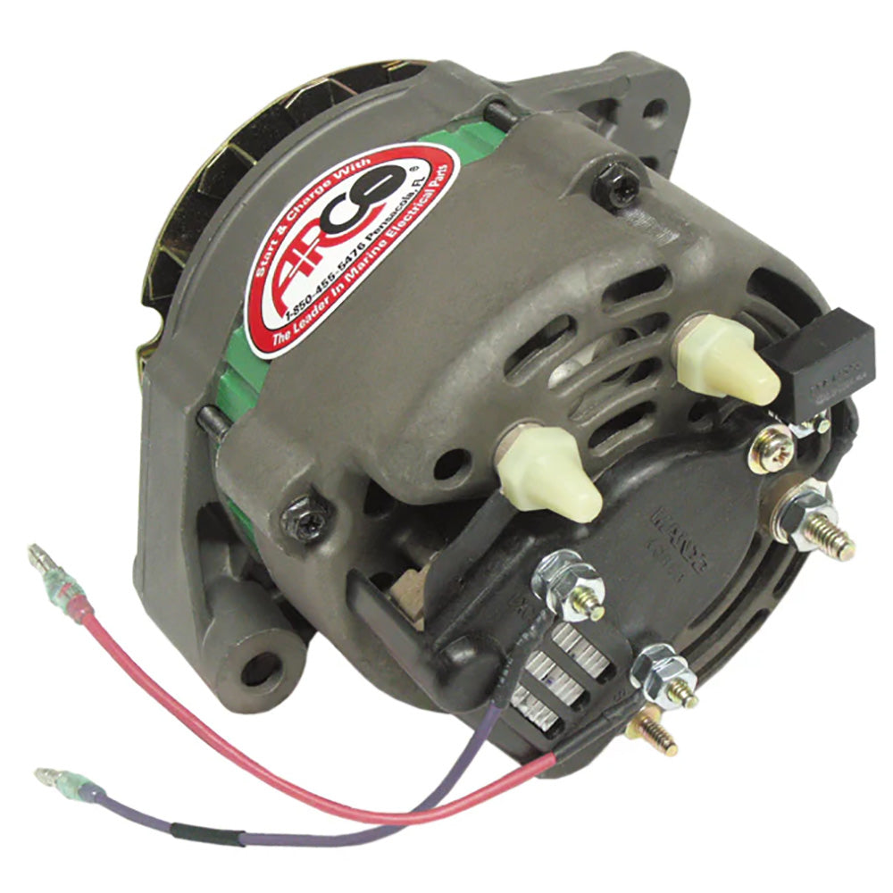 ARCO Marine Premium Replacement Alternator wMultiGroove Serpentine Pulley  12V  65A 60060