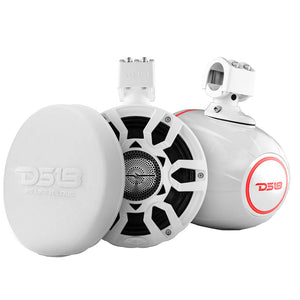 DS18 HYDRO 8 Marine Tower Speakers wRGB LED Lights  Pro Audio Loudspeakers  White NXLX8PROWH