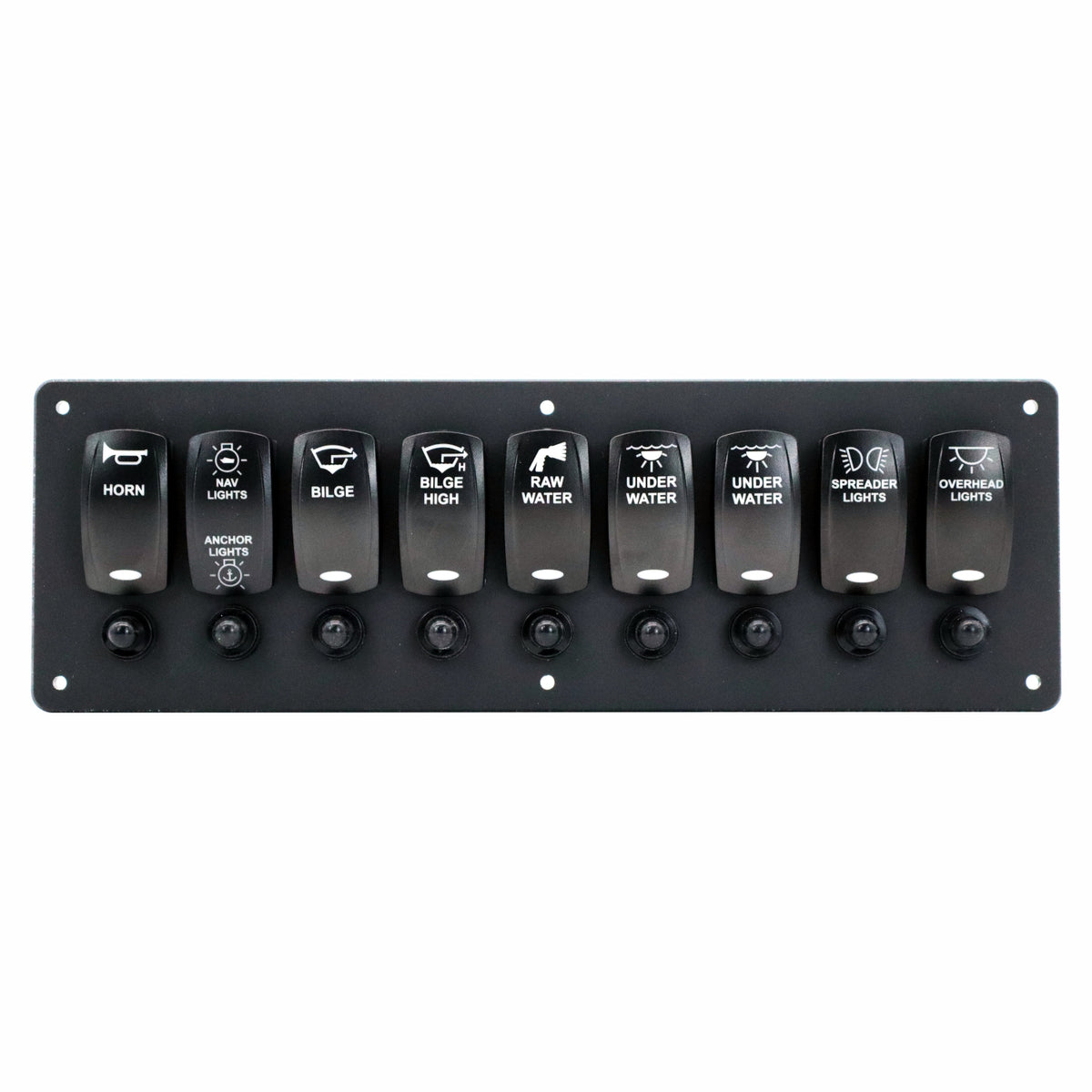9 Switch Blacklit Ready Contura V Panel w/ Breakers