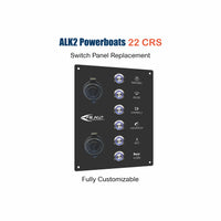 ALK2 Powerboats 22 CRS Switch Panel Replacement with custom etching
