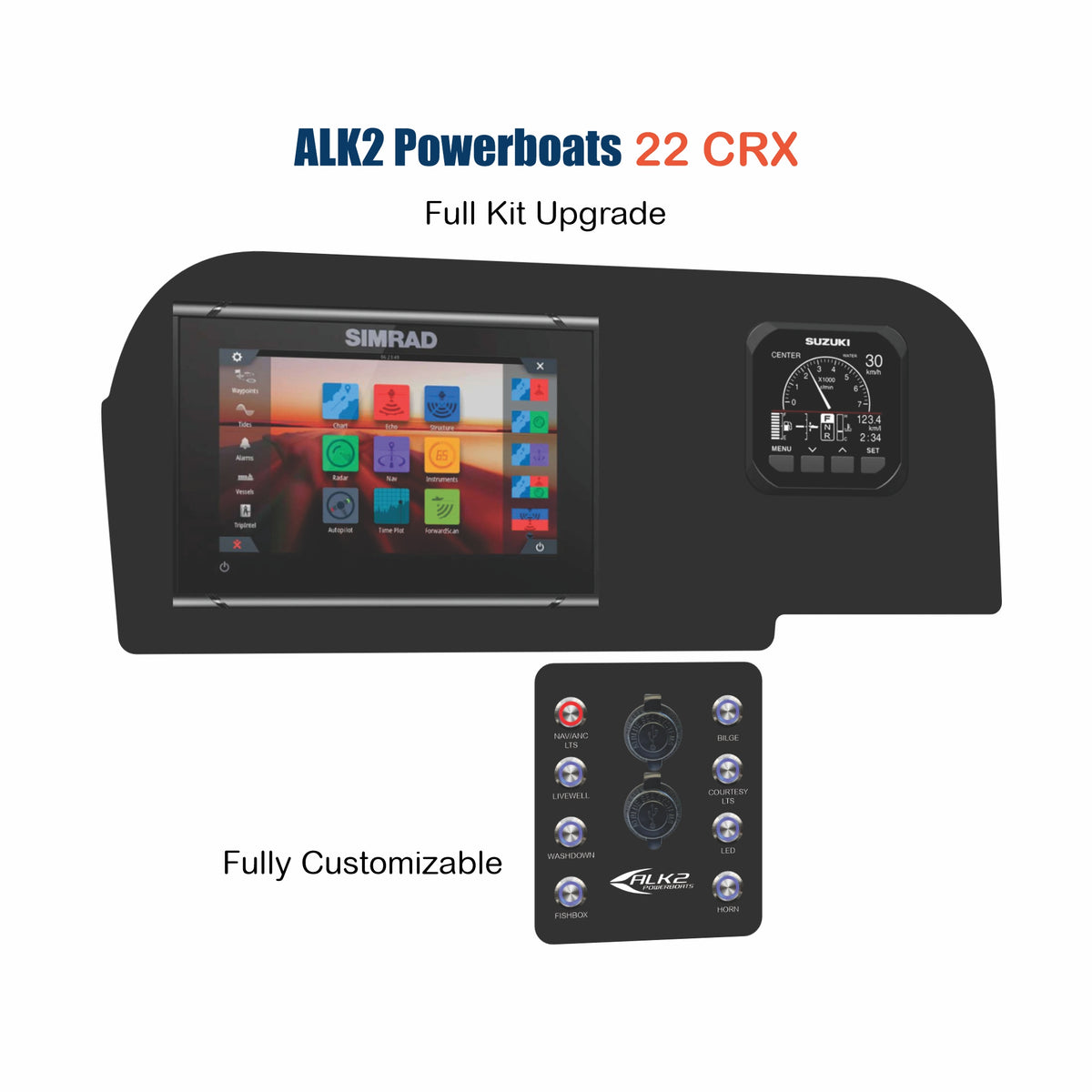 ALK2 Powerboats 22 CRX Full Kit Replacement with custom etching