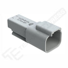 Amphenol AT04-2P 2-way male DT receptacle connector with gray rounded rectangular housing