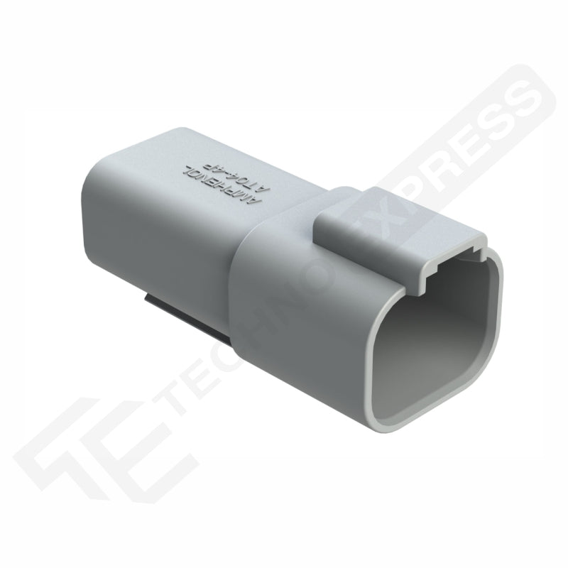 Amphenol AT04-4P 4-way male DT receptacle, gray plastic rectangular connector