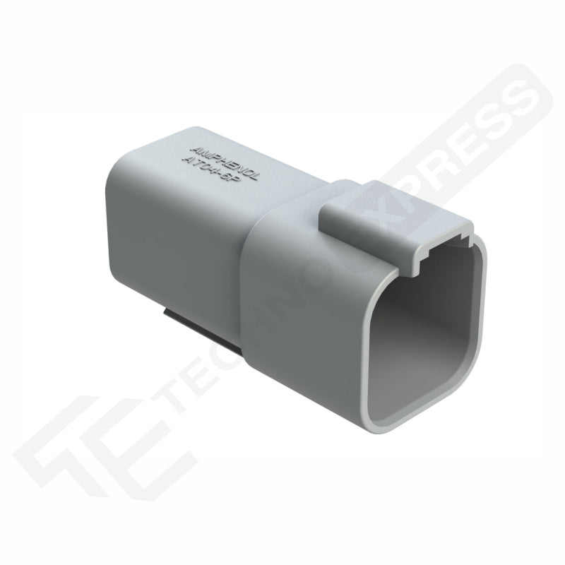 Amphenol AT04-6P 6-way male DT receptacle connector housing, gray