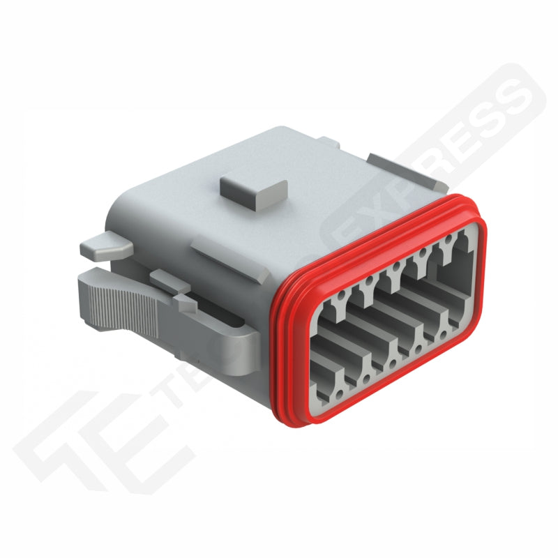 Amphenol AT06-12SA 12-way female DT plug connector with red sealing ring