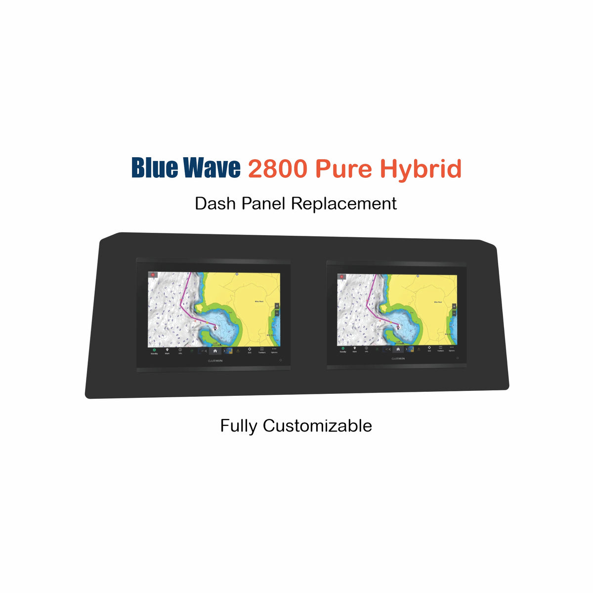 Blue Wave 2800 Makaira Dash Panel Replacement with custom etching