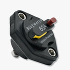 Rear-side view of Bluewater 60A breaker showing mounting holes, wire studs and red reset button.