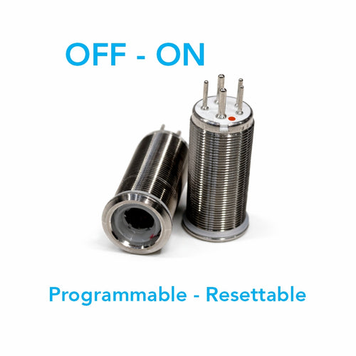 Bluewater 22mm Resettable OFF - ON switch body with stainless threaded casing and terminal pins