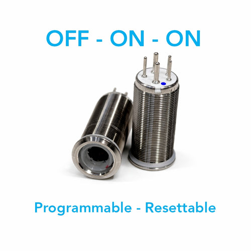 Bluewater 22mm resettable OFF - ON - ON dual-output switch body with stainless threaded housing
