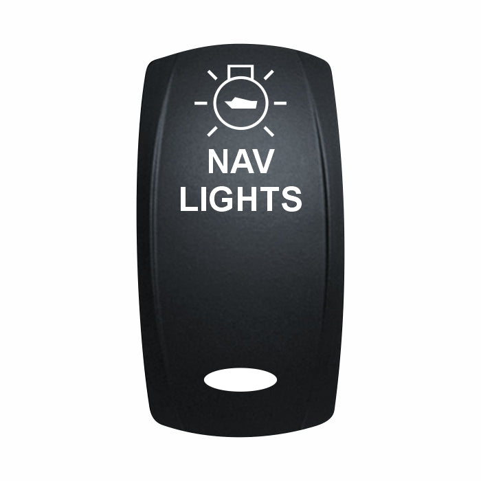 Technoexpress Shop black NAV LIGHTS rocker switch with boat lamp icon and oval indicator