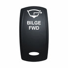 Technoexpress black rocker switch cover labeled BILGE FWD with bilge pump icon