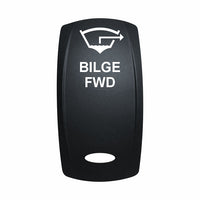 Technoexpress black rocker switch cover labeled BILGE FWD with bilge pump icon