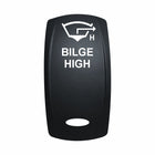 Technoexpress Shop black rocker switch cap labeled BILGE HIGH with white bilge icon and H