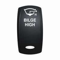 Technoexpress Shop black rocker switch cap labeled BILGE HIGH with white bilge icon and H