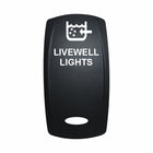 Technoexpress Shop black rocker switch labeled LIVEWELL LIGHTS with livewell icon