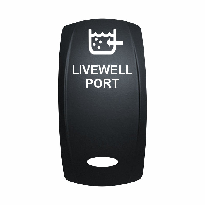 Technoexpress Shop LIVEWELL PORT rocker switch actuator with white label and livewell icon