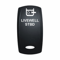 Technoexpress black rocker switch labeled LIVEWELL STBD with livewell icon