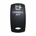 Technoexpress Shop rocker switch labeled LIVEWELL AFT with livewell icon