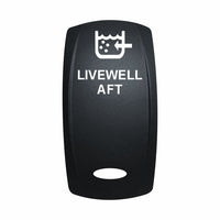 Technoexpress Shop rocker switch labeled LIVEWELL AFT with livewell icon