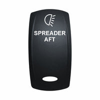 Technoexpress Shop black rocker switch labeled SPREADER AFT with light icon